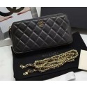 Chanel mini Shoulder Bag Black Sheepskin Leather A7020 Gold HY11368PC54