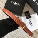 Chanel Original Calf leather Belt 56989 Camel HY9475Mn81