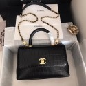Chanel original Calfskin flap bag top handle A92290 black &gold-Tone Metal HY22871Cw85