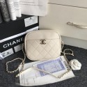 Chanel Original Calfskin Leather Camera Case AS0137 White HY5689Kf26