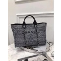 Chanel Original Canvas Leather Tote Shopping Bag 92298 Black HY2916vm49