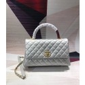 Chanel original Caviar leather flap bag top handle B92291 silvery &gold-Tone Metal HY12261mm78