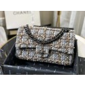 Chanel Original flap bag Twill soft A01112 grey HY17848Bw85