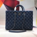 Chanel Original large shopping bag Grained Calfskin A98127 blue HY7295Jz48