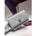 Chanel Original Leather Shoulder Bag Light Blue A80982 Gold HY5182aM39