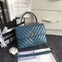 Chanel Original Sheepskin Leather Tote Bag V92236 blue silver Buckle HY21081EW67
