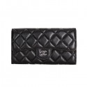 Chanel Original sheepskin Long Tri-Fold Wallet A00333 Black HY18642Ym74