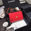 Chanel Original Small classic Sheepskin flap bag AS33814 red HY18217gN72