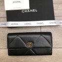 Chanel sheepskin & Gold-Tone Metal Wallet A6871 black HY1006EW67