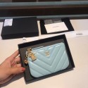 Chanel Sheepskin Leather Coin Purse 2214 sky blue HY10846JD63
