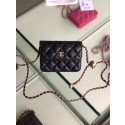 Chanel Sheepskin Original Leather Pocket AP1461 black HY10105Ag46