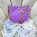 Chanel Shoulder Bag Grained Calfskin&Gold-Tone Metal AS3223 purple HY23377su78