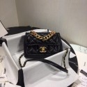 Chanel Shoulder Bag Original Leather Black 50937 Gold HY1968iZ66