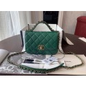 Chanel Shoulder Bag Original Leather Green 63593 Gold HY8358Bw85