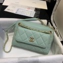 CHANEL Small camera bag Grained Calfskin & Gold-Tone Metal AS1367 green HY8064Hn31
