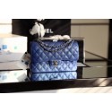 Chanel Small Classic Handbag Grained Calfskin Caviar & silver-Tone Metal A01113 Blue HY3829DI37