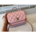 Chanel small flap bag Calfskin & Gold-Tone Metal A93749 pink HY10081Gp37