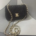 Chanel small flap bag Gold-Tone Metal AS1116 black HY19632dX32