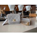Chanel small flap bag Lambskin & Gold-Tone Metal AS2051 grey HY9251ED90