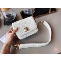 Chanel small flap bag Lambskin & Gold-Tone Metal AS2051 white HY23614hk64