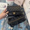 Chanel small flap bag Lambskin & Gold-Tone Metal AS2203 black HY9517Ym74