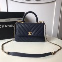 Chanel Small Flap Bag with Top Handle A92991 Dark blue HY15957ff76