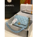 Chanel small Shoulder Bag Lambskin&Gold-Tone Metal AS3206 sky blue HY22709Gh26