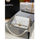 Chanel small Shoulder Bag Lambskin&Gold-Tone Metal AS3206 white HY24304Kf26