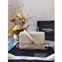 Chanel small tote bag Sheepskin & Gold-Tone Metal AS2059 white HY7791ED90