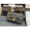 Chanel small tote bag Sheepskin & Gold-Tone Metal AS2431 black HY2806NP24