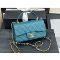 Chanel small tote bag Sheepskin & Gold-Tone Metal AS2431 blue HY12479Ea63