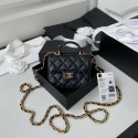 CHANEL Top Handle Micro Mini Wallet On Chain AP2200 Black HY6635Wi77