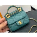 CHANEL Top Handle Micro Mini Wallet On Chain AP2271 blue HY12989Kf26