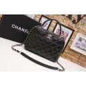 Chanel Tote Bag Black Original Sheepskin Leather A92239 Silver HY9583AM45