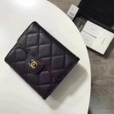 Chanel Tri-Fold Wallet Cannage Pattern Leather CHA5262 Black HY22168Xw85