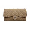 Chanel Tri-Fold Wallet Original Cannage Pattern Leather CHA31506 Apricot HY26457xh67