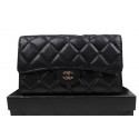 Chanel Tri-Fold Wallet Original Cannage Pattern Leather CHA31506 Black HY10638PC54