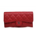 Chanel Tri-Fold Wallet Original Cannage Pattern Leather CHA31506 Red HY10346ED90