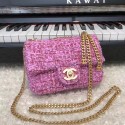 CHANEL Tweed Braided Calfskin & Gold-Tone Metal AS3113 plum HY16703cP15