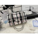 CHANEL Tweed Braided Sheepskin & Gold-Tone Metal AS01112-2 black&white HY26368vX95