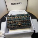 CHANEL Tweed Calfskin -Tone & Gold-Tone Metal AS1112 green HY7666dE28