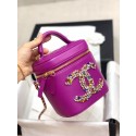 Chanel vanity case Lambskin Crystal Calfskin & Gold-Tone Metal AS2322 Purple HY20039yC28