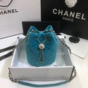 Chanel velvet Drawstring bag AS1894 light blue HY9227Lo54