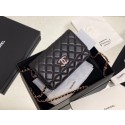 Chanel wallet on chain Lambskin & Laquered Gold-Tone Metal AP2021 black HY15492wv88