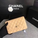 Chanel WOC Flap Bag Camel Original Sheepskin Leather 33814 Silver HY4852rJ28