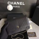 Chanel WOC Flap Shoulder Bag Black Calfskin A33814 Silver HY245hT91