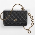 Chanel WOC Original Caviar Leather Flap cross-body bag CC33814 black& Gold chain HY3314nQ90