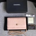 Chanel WOC Pink Camellia Leather mini Flap Bag A33814 Gold HY2584nQ90