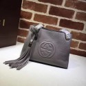 Cheap Fake Gucci Soho Small Tote Bag Calfskin Leather 387043 Grey HY25310BC48