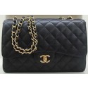 Cheap Fashion Chanel Original Caviar Leather Classic Flap Bag A28600 Black Gold HY5681ZZ98